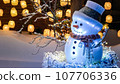聖誕夜雪人與照明[AI生成影像] 107706336