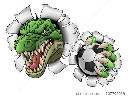 Crocodile Dinosaur Alligator Soccer Sports Mascot Crocodile Dinosaur Alligator Soccer Sports Mascot 107706939