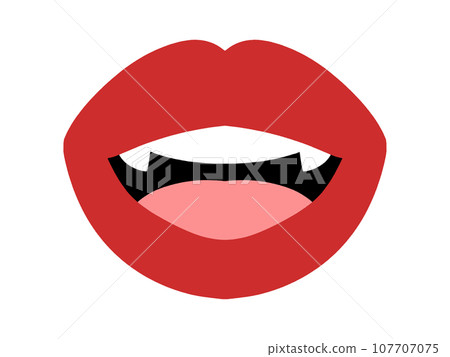 Halloween vampire red lips illustration material 107707075