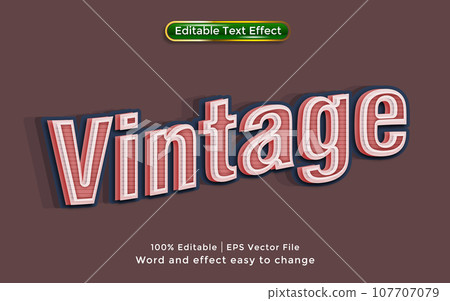 Vector vintage text editable text effect 107707079