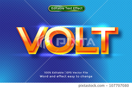 Vector volt text editable text effect 107707080
