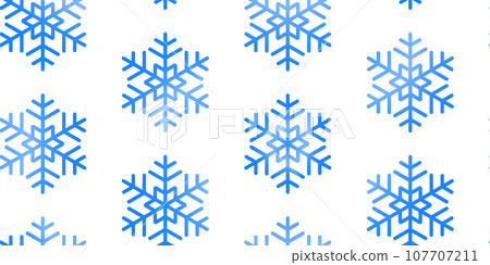 Winter seamless pattern with colorful gradient snowflakes on white background. Vector illustration for fabric, textile wallpaper, posters, gift wrapping paper. Christmas vector illustration 107707211