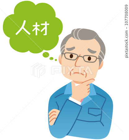 Man worried about human resources, work clothes, middle-aged and elderly, self-employed 107708009