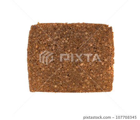 Black Bread Slices Isolated, Brown Organic Cereal Bread Pieces, Sliced Black Loaf Slices, Rye Bread Black Bread Slices Isolated, Brown Organic Cereal Bread Pieces, Sliced Black Loaf Slices, Rye Bread 107708345