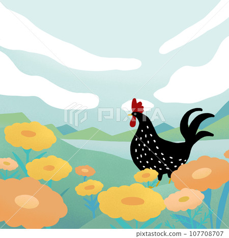 草地和雞 107708707