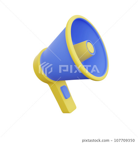 3d Megaphone communication and announcement 3d Megaphone communication and announcement 107709350