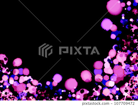 粉紅霓虹色水彩圓點圖案背景素材 107709472