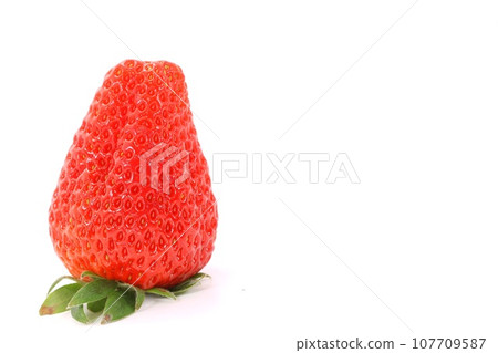 Bright red strawberry, red cheeks, large, bright background, close-up, 1 piece Bright red strawberry, red cheeks, large, bright background, close-up, 1 piece 107709587