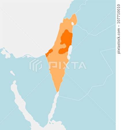 Palestine issue (Israel, Palestine, Gaza Strip) vector map illustration (no text) 107710010
