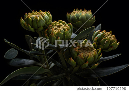 Macro image of a rare plant. Neural network AI generated 107710298