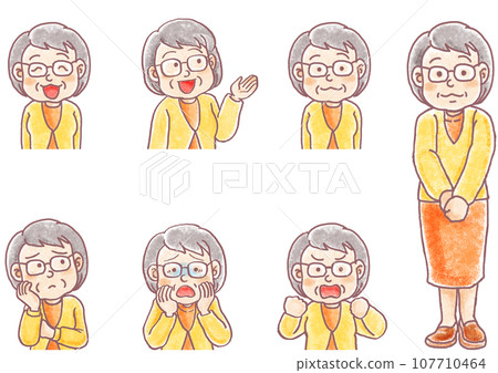 Pastel person_older woman_grandma with glasses_ Pastel person_older woman_grandma with glasses_ 107710464