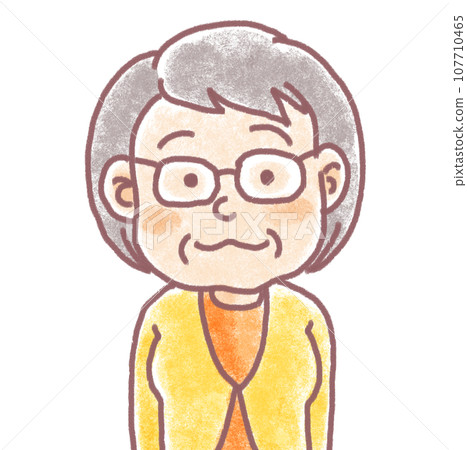Pastel person_older woman_grandma with glasses_front facing Pastel person_older woman_grandma with glasses_front facing 107710465