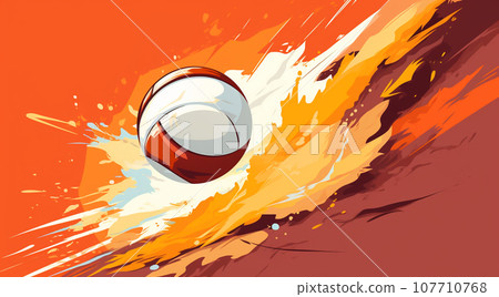 Vibrant volleyball illustration Generative ai 107710768