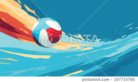 Vibrant volleyball illustration Generative ai Vibrant volleyball illustration Generative ai 107710780