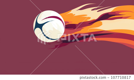 Vibrant volleyball illustration Generative ai 107710817