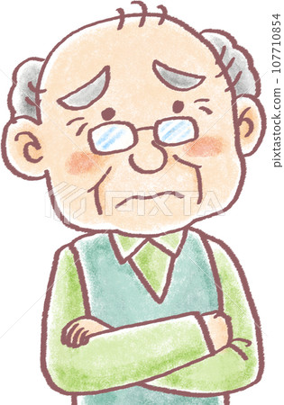 Pastel-like person_elderly man_grandpa_worried 107710854