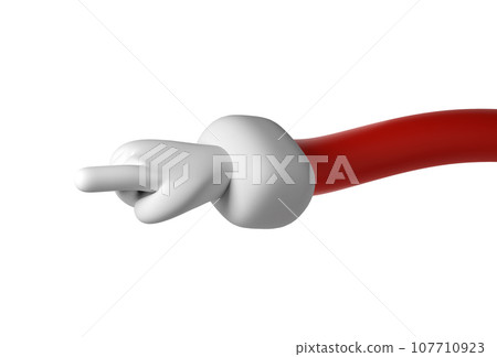 Cute cartoon 3D hand of Santa Claus Christmas icon show push one finger forefinger counting illustration on white background Cute cartoon 3D hand of Santa Claus Christmas icon show push one finger forefinger counting illustration on white background 107710923