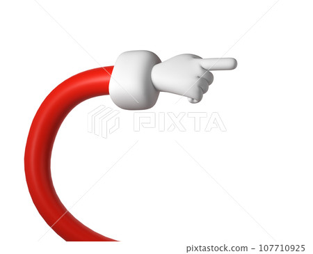 Cute cartoon 3D hand of Santa Claus Christmas icon show push one finger forefinger counting illustration on white background Cute cartoon 3D hand of Santa Claus Christmas icon show push one finger forefinger counting illustration on white background 107710925