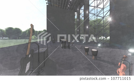 Outdoor live venue event illustration CG 107711015