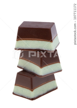 chocolate dark peppermint isolated 107711172