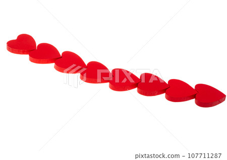 red hearts isolated 107711287