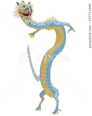 Realistic dragon illustration 107711949