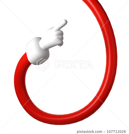 Cute cartoon 3D hand of Santa Claus Christmas icon show push one finger forefinger counting illustration on white background Cute cartoon 3D hand of Santa Claus Christmas icon show push one finger forefinger counting illustration on white background 107712026