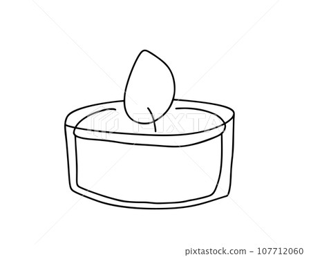 Hand drawn line vector burning candle icon. Christmas advent outline illustration for greeting card, web design isolated holiday invitation 107712060