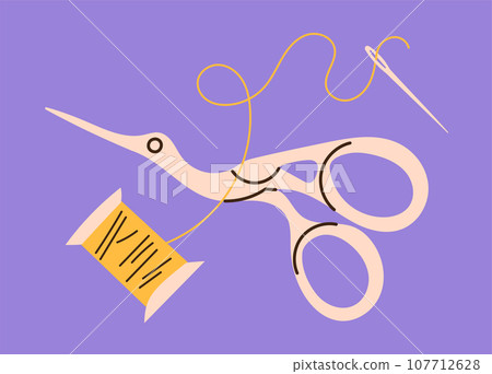 Sewing kit Scissors thread needle 107712628