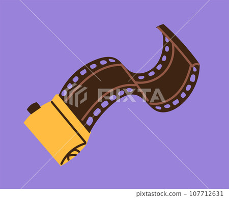 Photo film hand drawn vector illustration 107712631