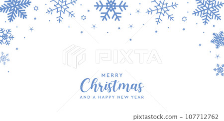 bright banner christmas card with snowflake border vector illustration EPS10 107712762