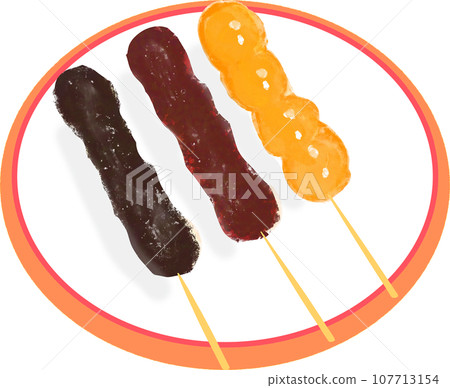 盤子串團子插畫 107713154