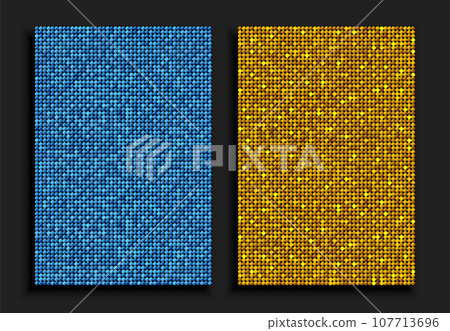 Poster blue and golden sequins, glitters, sparkle 107713696