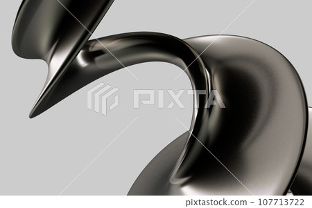 Abstract beautiful modern illustration of flowing swirl, twisted pipe in gradient metallic gray color on a gray background. Modern header with light slate gray, pastel gray and dark slate gray colors 107713722