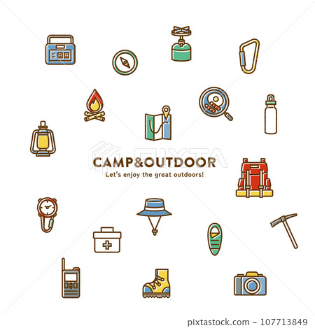 Camping icon set 107713849
