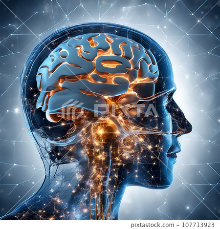 glowing abstract brain glowing abstract brain 107713923