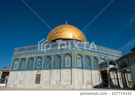 The Dome of the Rock, Temple Mount, al-Aqsa mosque, Jerusalem, Israel. The Dome of the Rock, Temple Mount, al-Aqsa mosque, Jerusalem, Israel. 107714342