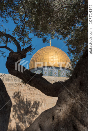 The Dome of the Rock, Temple Mount, al-Aqsa mosque, Jerusalem, Israel. The Dome of the Rock, Temple Mount, al-Aqsa mosque, Jerusalem, Israel. 107714343