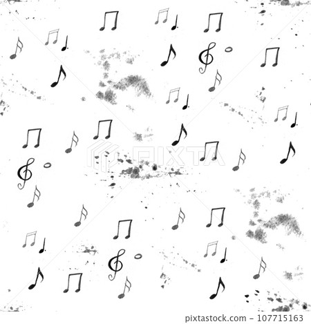 watercolor black and white artistic music background - seamless pattern watercolor black and white artistic music background - seamless pattern 107715163