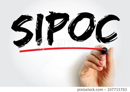 SIPOC process improvement acronym stands for suppliers, inputs, process, outputs, and customers, concept for presentations and reports SIPOC process improvement acronym stands for suppliers, inputs, process, outputs, and customers, concept for presentations and reports 107715783