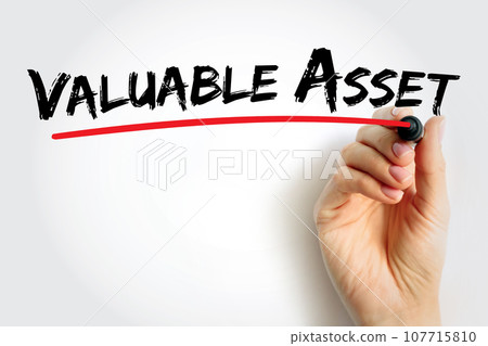Valuable Asset text quote, concept background 107715810