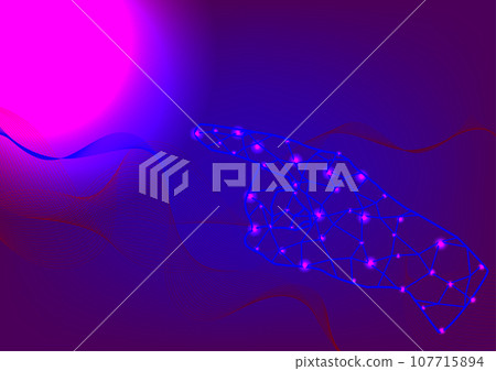 Abstract background hand identified intelligence digital glowing technology  vector illustration 107715894