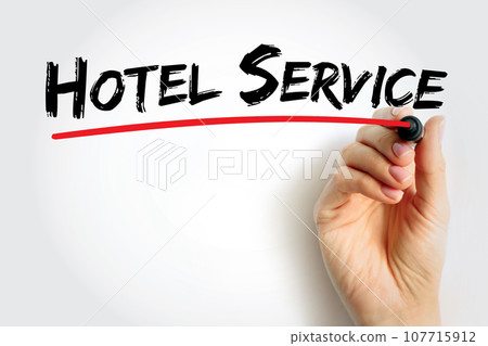Hotel Service text quote, concept background 107715912