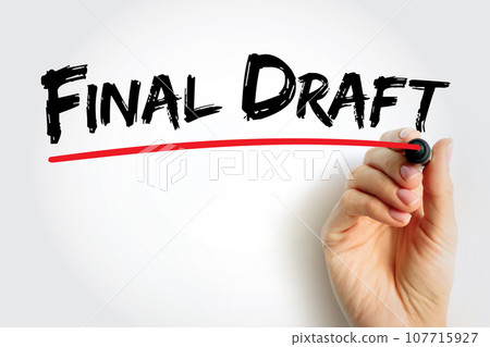 Final Draft text quote, concept background 107715927