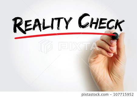 Reality Check text quote, concept background 107715952