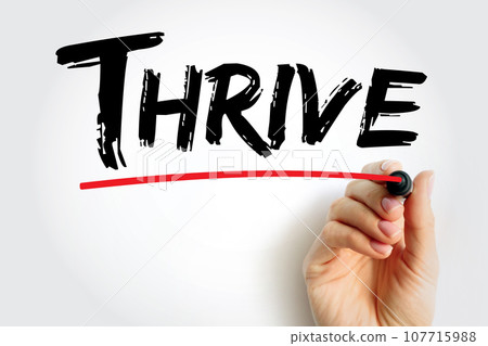 Thrive text quote, concept background 107715988
