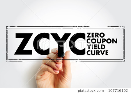ZCYC Zero Coupon Yield Curve - special type of yield curve that maps interest rates on zero-coupon bonds to different maturities across time, acronym text concept stamp 107716102