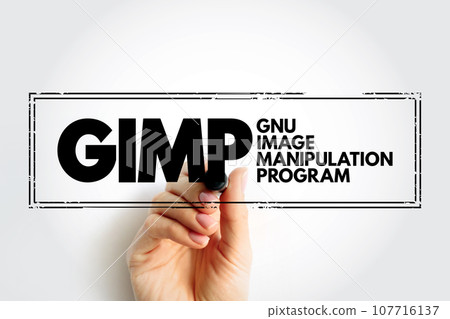 GIMP Gnu Image Manipulation Program - free and open-source raster graphics editor used for image manipulation and image editing, stamp acronym text concept background GIMP Gnu Image Manipulation Program - free and open-source raster graphics editor used for image manipulation and image editing, stamp acronym text concept background 107716137