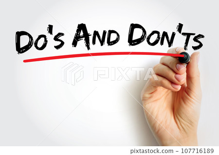 Do's And Don'ts text quote, concept background 107716189