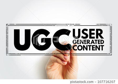 UGC User Generated Content - specific content created by customers and published on social media or other channels, acronym text concept stamp UGC User Generated Content - specific content created by customers and published on social media or other channels, acronym text concept stamp 107716207